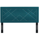 Reese Nailhead King and California King Upholstered Linen Fabric Headboard