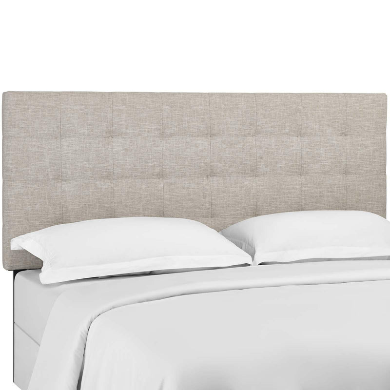 Paisley Tufted King and California King Upholstered Linen Fabric Headboard