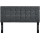 Paisley Tufted King and California King Upholstered Linen Fabric Headboard