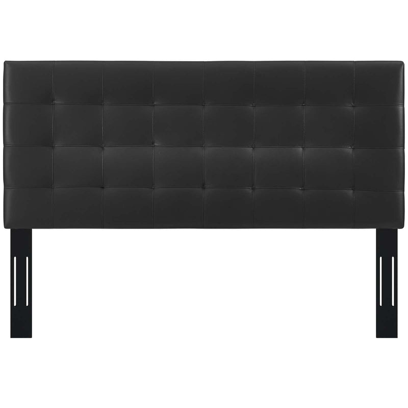 Paisley Tufted King and California King Upholstered Faux Leather Headboard