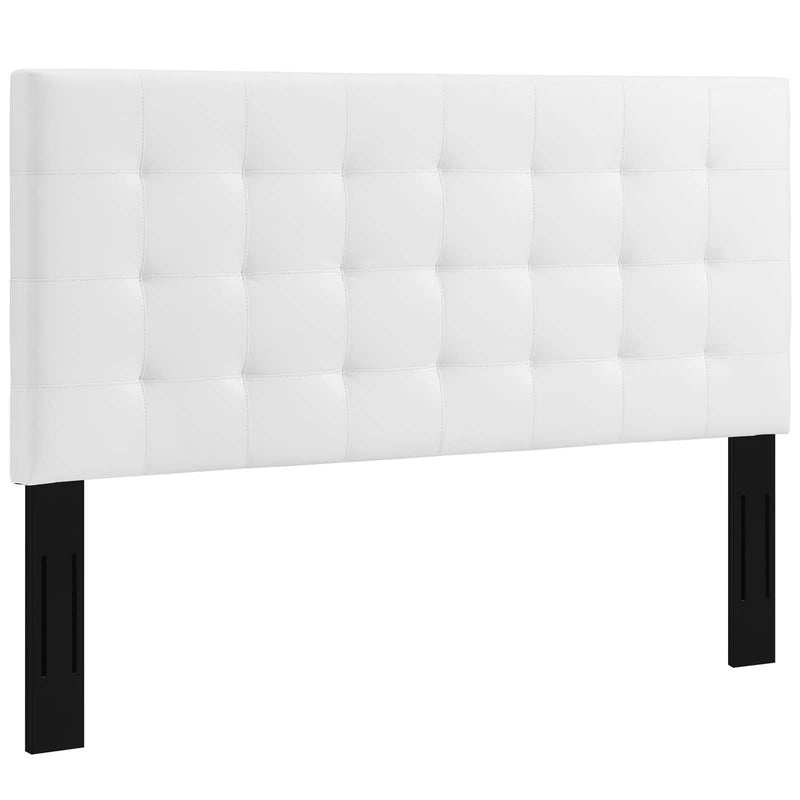 Paisley Tufted Twin Upholstered Faux Leather Headboard