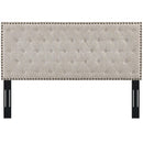 Helena Tufted King and California King Upholstered Linen Fabric Headboard