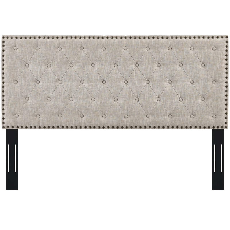 Helena Tufted King and California King Upholstered Linen Fabric Headboard