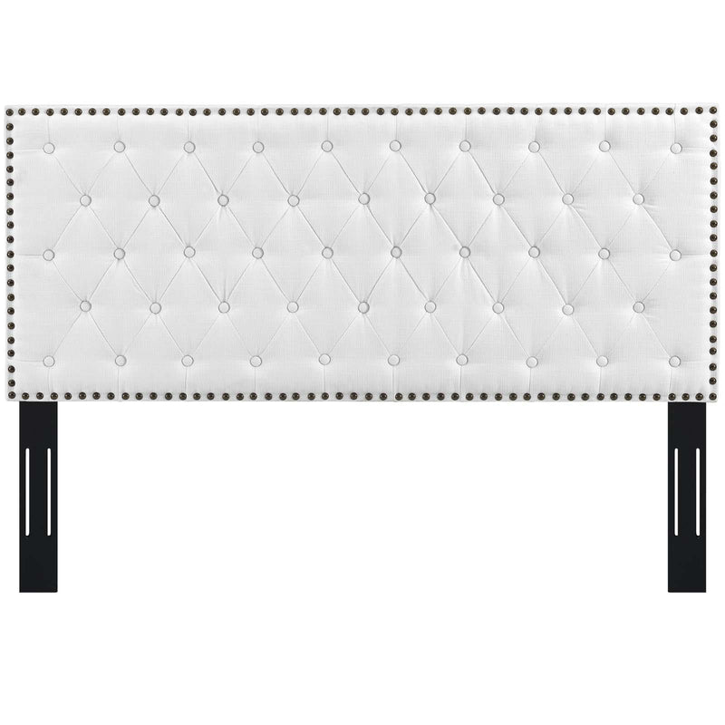 Helena Tufted King and California King Upholstered Linen Fabric Headboard