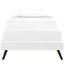Loryn Twin Vinyl Bed Frame with Round Splayed Legs