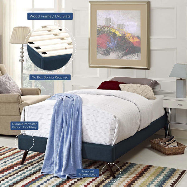 Loryn Twin Fabric Bed Frame with Round Splayed Legs image
