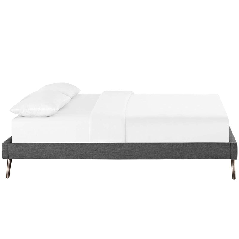 Loryn King Fabric Bed Frame with Round Splayed Legs