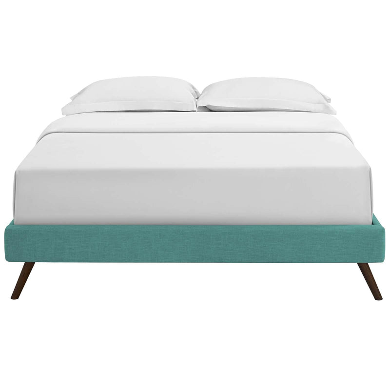 Loryn King Fabric Bed Frame with Round Splayed Legs