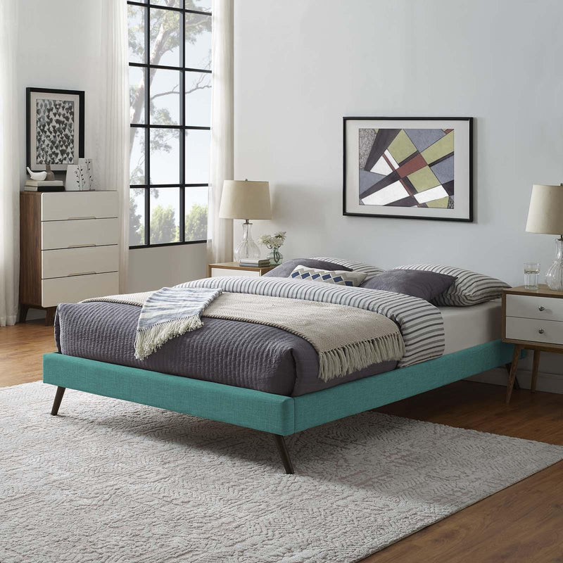 Loryn Full Fabric Bed Frame with Round Splayed Legs