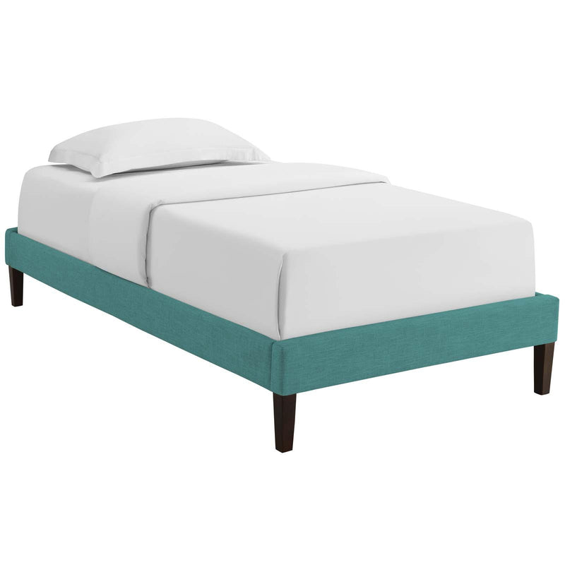 Tessie Twin Fabric Bed Frame with Squared Tapered Legs
