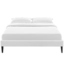 Tessie Full Vinyl Bed Frame with Squared Tapered Legs