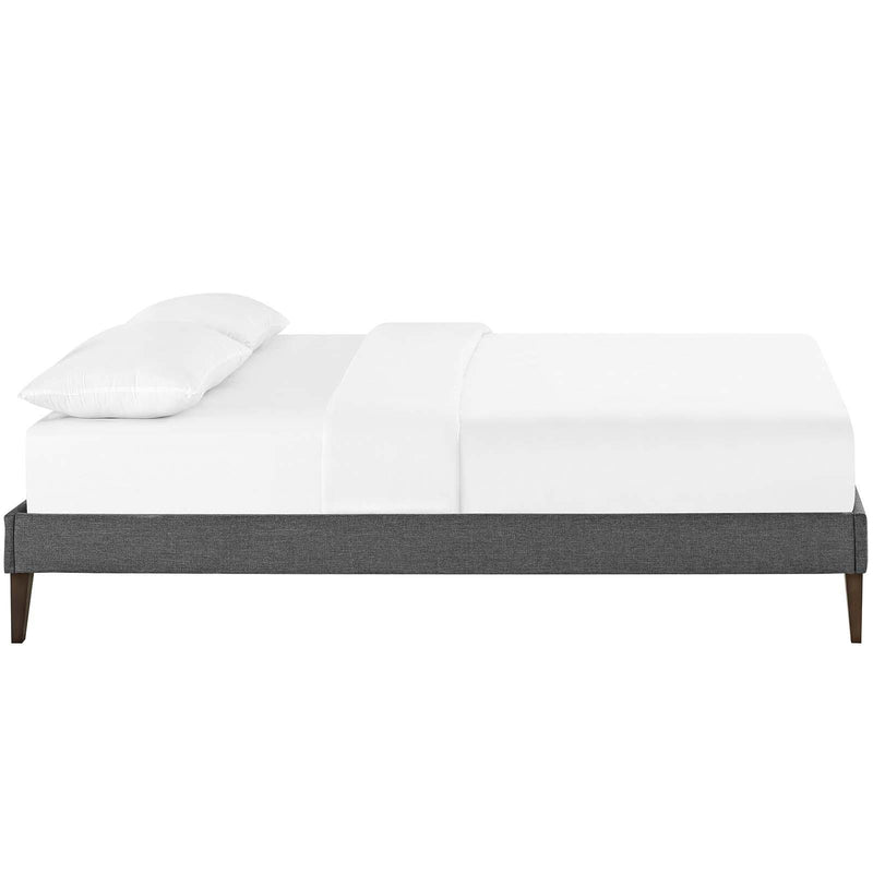 Tessie King Fabric Bed Frame with Squared Tapered Legs