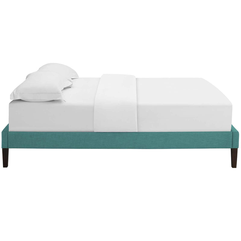 Tessie Queen Fabric Bed Frame with Squared Tapered Legs