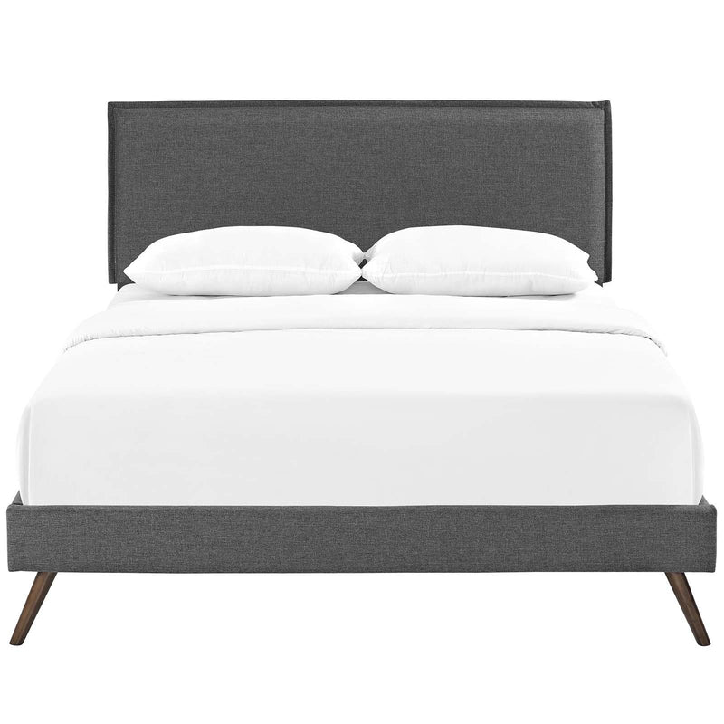 Amaris King Fabric Platform Bed with Round Splayed Legs