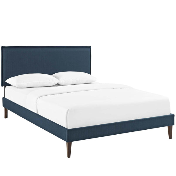 Amaris Queen Fabric Platform Bed with Squared Tapered Legs image