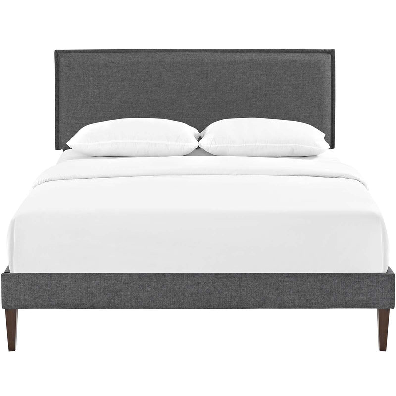 Amaris King Fabric Platform Bed with Squared Tapered Legs