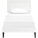 Virginia Twin Vinyl Platform Bed with Squared Tapered Legs