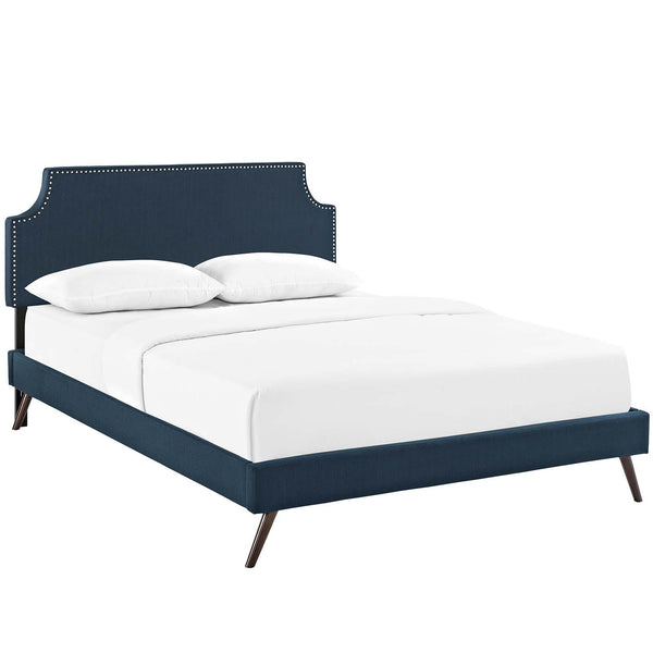 Corene Full Fabric Platform Bed with Round Splayed Legs image