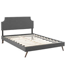 Corene Queen Fabric Platform Bed with Round Splayed Legs