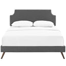 Corene Queen Fabric Platform Bed with Round Splayed Legs