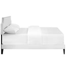 Corene Full Vinyl Platform Bed with Squared Tapered Legs