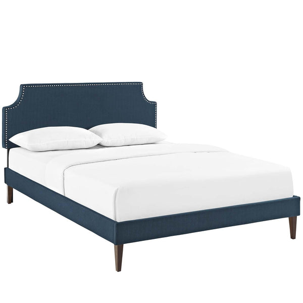 Corene Full Fabric Platform Bed with Squared Tapered Legs image