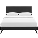 Macie Full Vinyl Platform Bed with Round Splayed Legs
