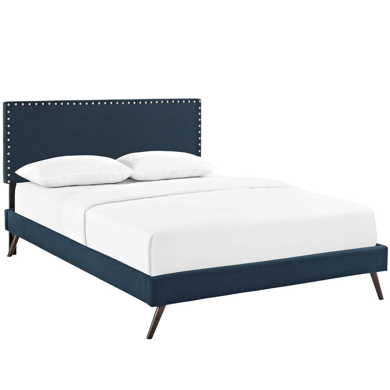 Macie Full Fabric Platform Bed with Round Splayed Legs image