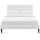 Macie Queen Vinyl Platform Bed with Squared Tapered Legs