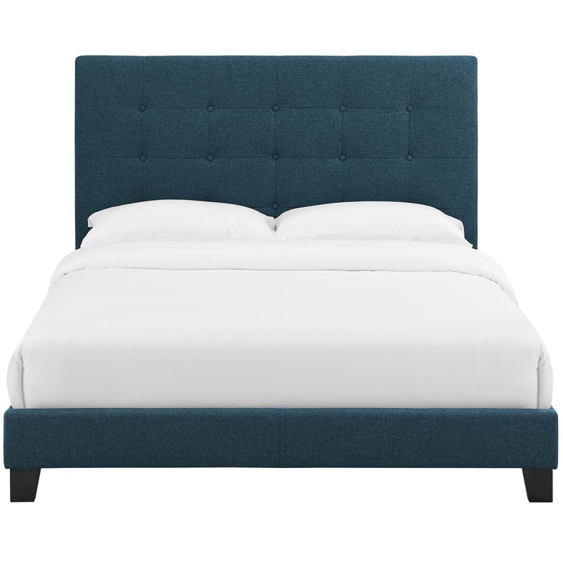 Melanie Twin Tufted Button Upholstered Fabric Platform Bed