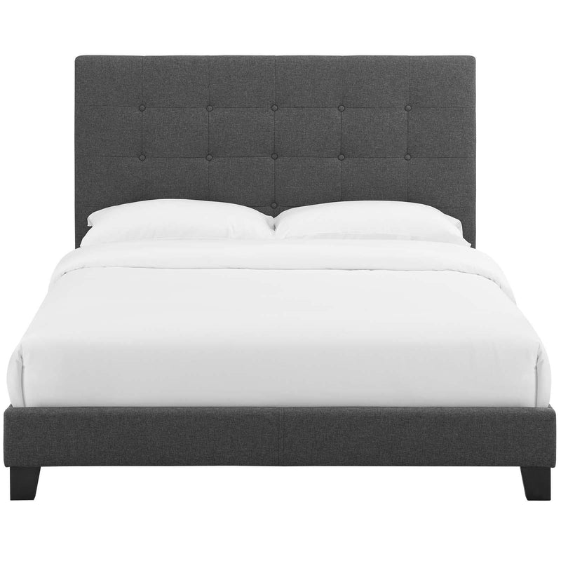 Melanie Queen Tufted Button Upholstered Fabric Platform Bed