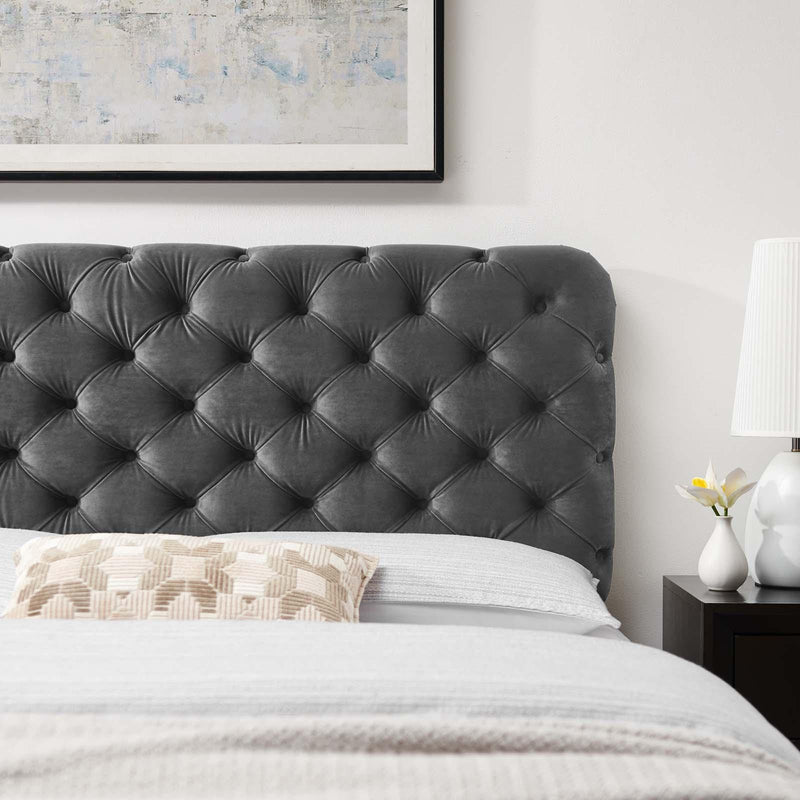 Lizzy Tufted King/California King Performance Velvet Headboard