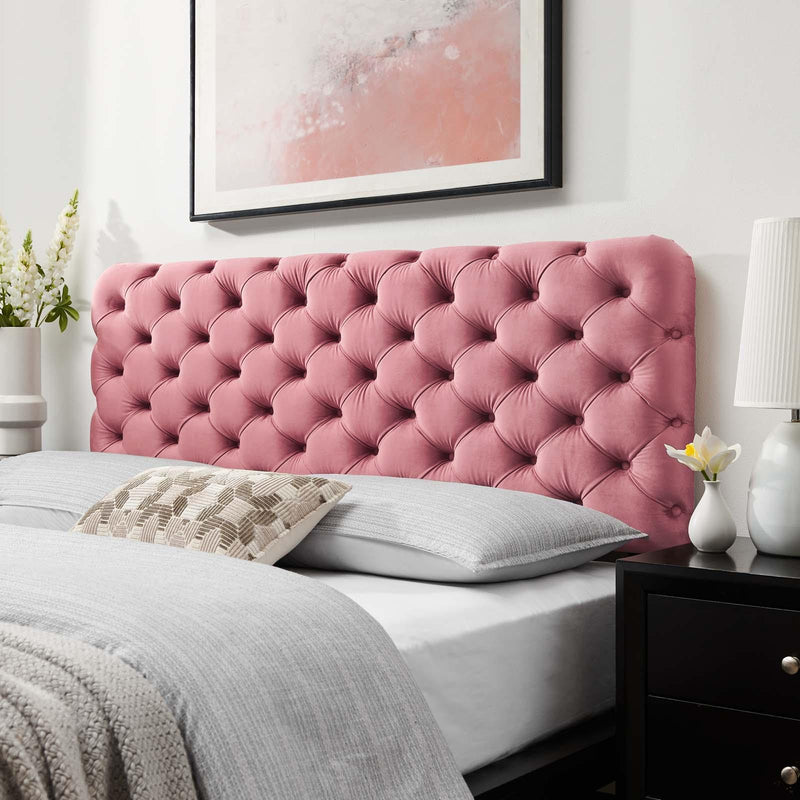 Lizzy Tufted King/California King Performance Velvet Headboard