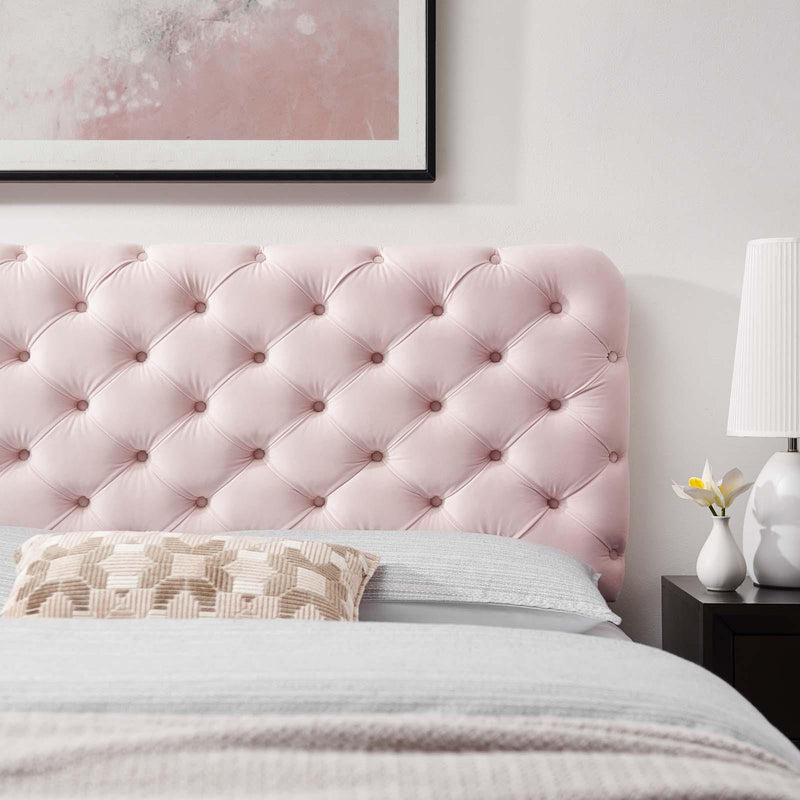 Lizzy Tufted King/California King Performance Velvet Headboard