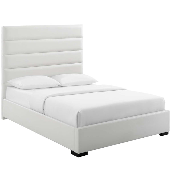 Genevieve Queen Faux Leather Platform Bed image