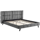 Makenna Queen Performance Velvet Platform Bed