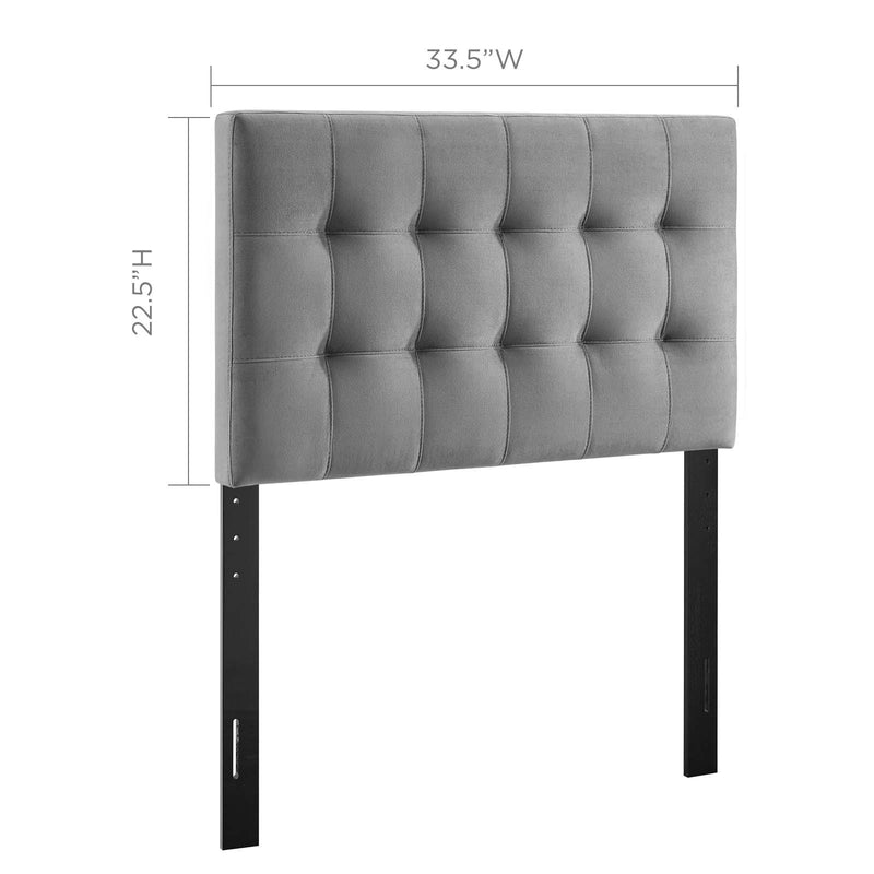 Lily Biscuit Tufted Twin Performance Velvet Headboard