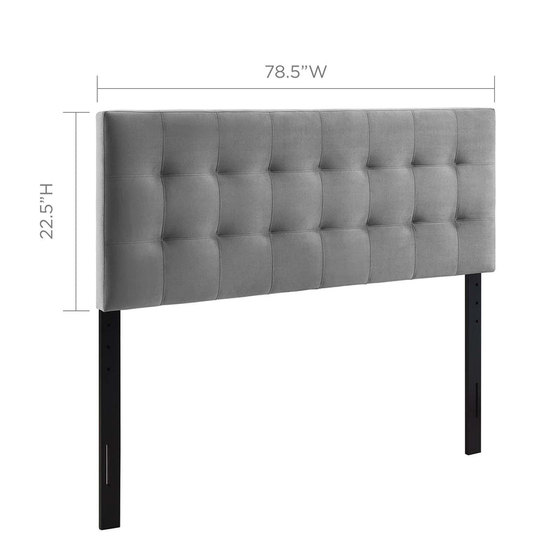Lily King Biscuit Tufted Performance Velvet Headboard