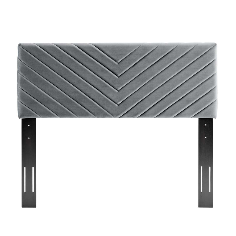 Alyson Angular Channel Tufted Performance Velvet Twin Headboard