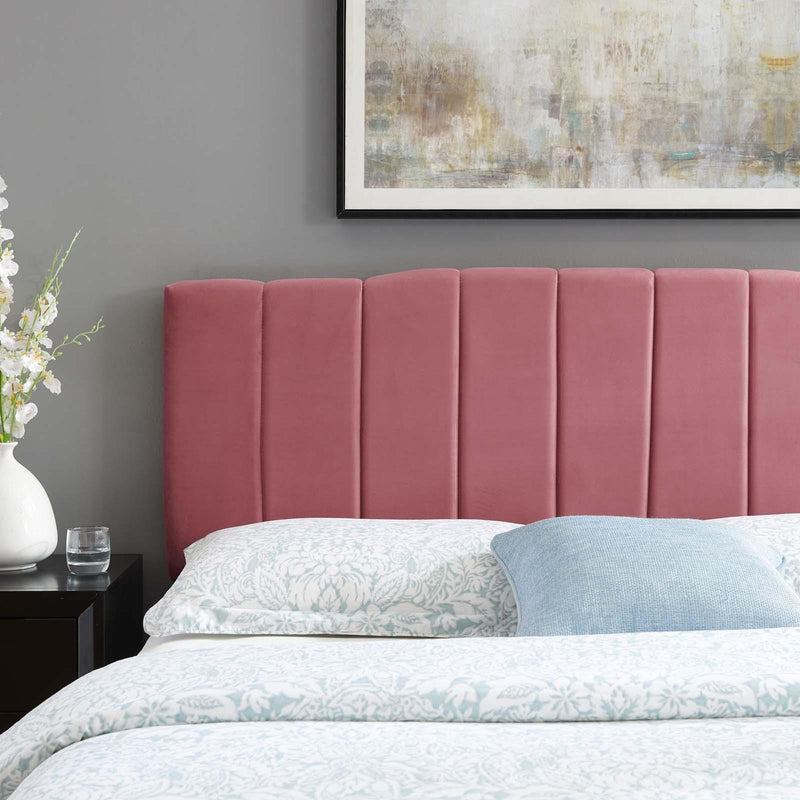 Camilla Channel Tufted Twin Performance Velvet Headboard