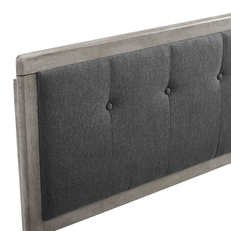 Draper Tufted King Fabric and Wood Headboard