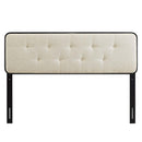 Collins Tufted Queen Fabric and Wood Headboard