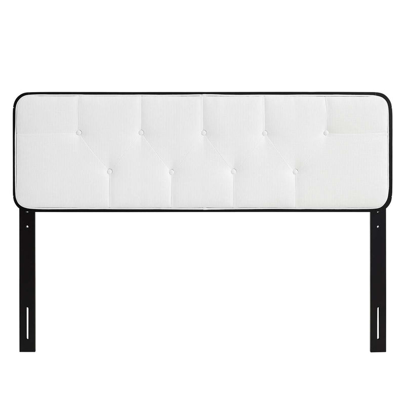 Collins Tufted Queen Fabric and Wood Headboard