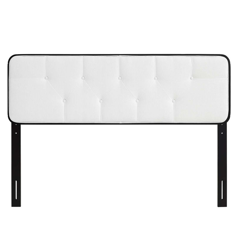 Collins Tufted King Fabric and Wood Headboard