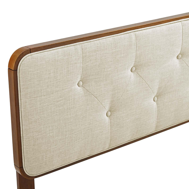 Collins Tufted Queen Fabric and Wood Headboard