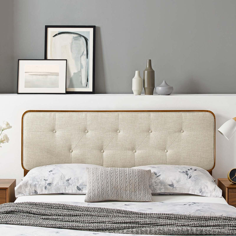 Collins Tufted Twin Fabric and Wood Headboard