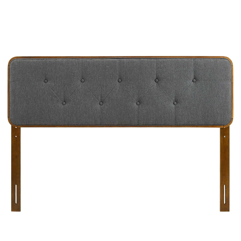 Collins Tufted Twin Fabric and Wood Headboard