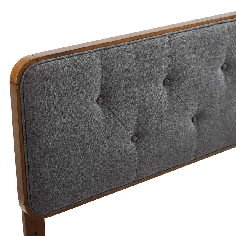 Collins Tufted King Fabric and Wood Headboard