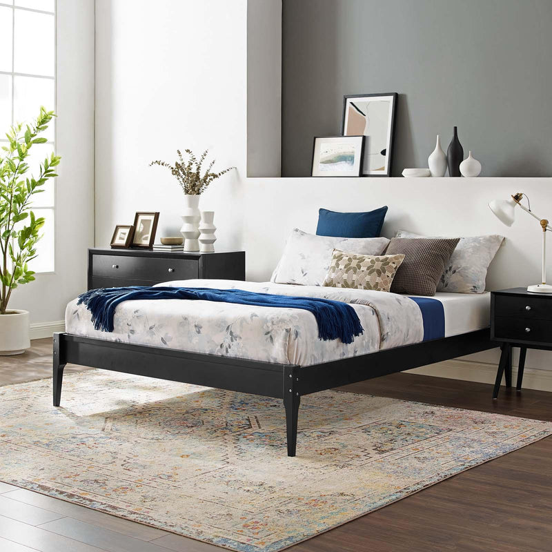 June King Wood Platform Bed Frame