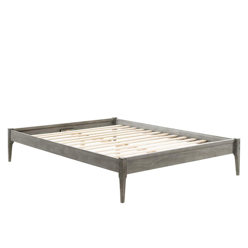 June King Wood Platform Bed Frame